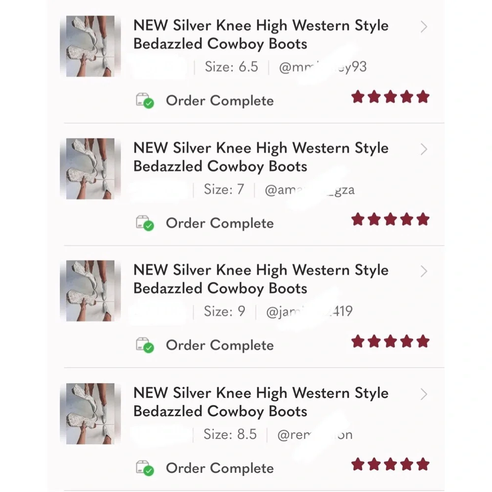 NEW Silver Knee High Western Style Bedazzled Cowboy Boots - Picture 12 of 15